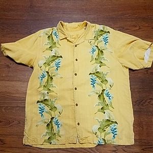 Tommy Bahama L Mens button down casual 100% silk